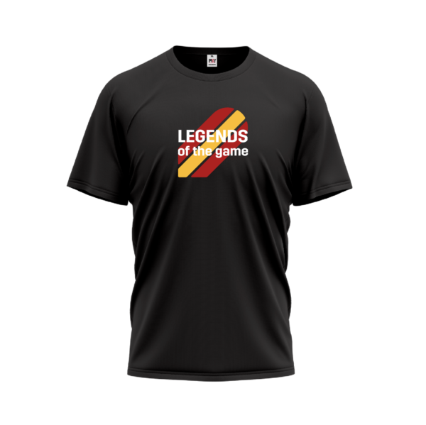 Black t-shirt "LEGENDS of the game" with IVVA Spain tricolor sign