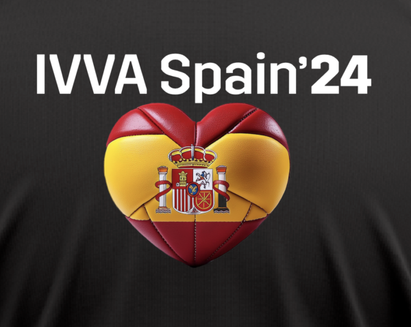 Black t-shirt IVVA Spain 24 with volleyball heart - Image 2