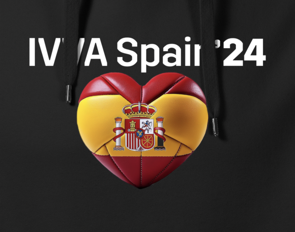 Black hoodie "IVVA Spain 24 with a Volleyball Heart" - Image 2