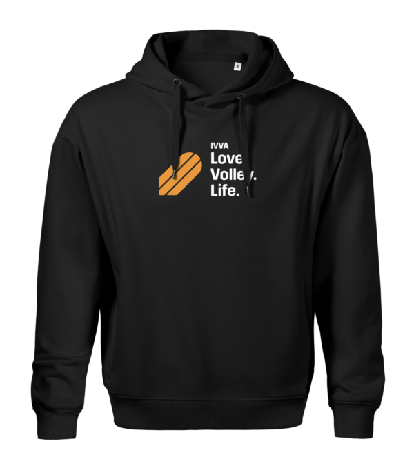 Black hoodie "IVVA: Love. Volley. Life."