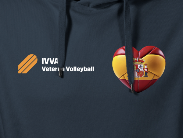 Midnight blue hoodie “IVVA with Spain volleyball heart” - Image 2