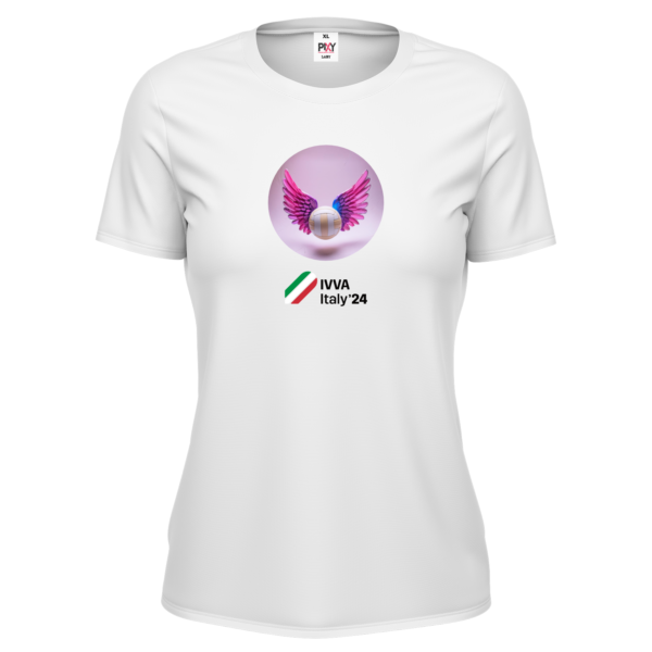 White women's t-shirt Flying ball