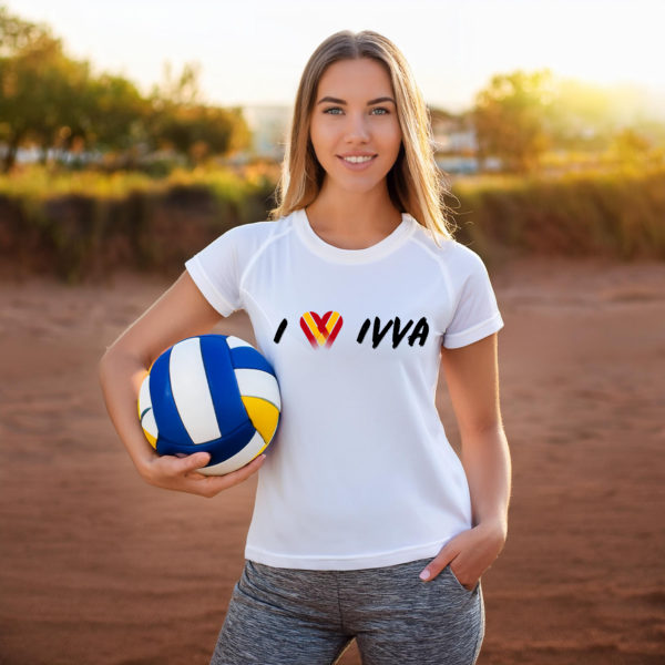 White t-shirt I love IVVA with Spain tricolor